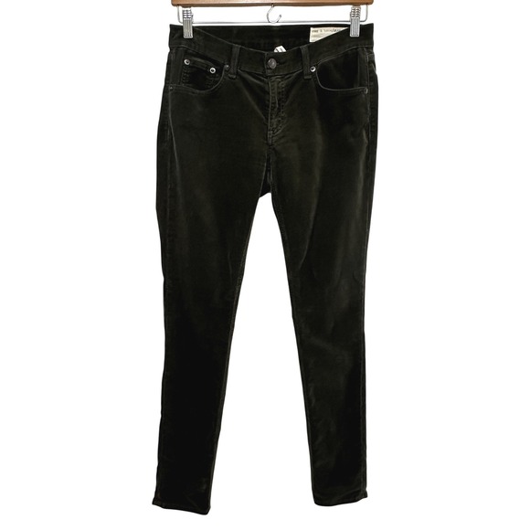 rag & bone Pants - Rag & Bone Corduroy Skinny Pants Womens‎ 27x29 Dark Olive Low Rise Hipster Indie
